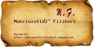 Matriszottó Filibert névjegykártya